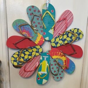 Colorful made by hand Flip Flop Wreath